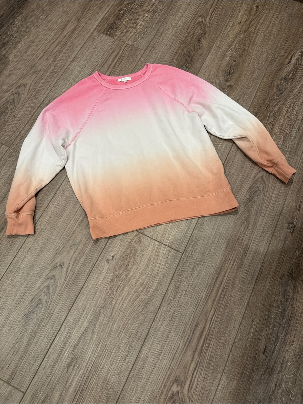 Z Supply Pink White Peach Ombre Pullover Sweatshirt